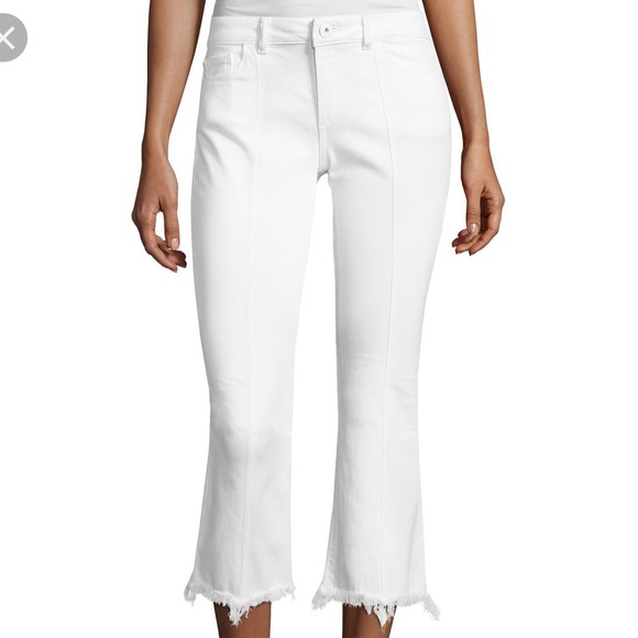 DL1961 Denim - Dl1961 Lara instasculpt kick flare crop white jeans 26